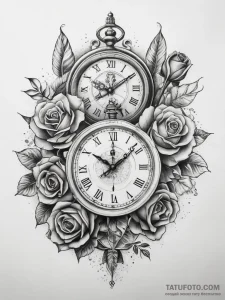 Tattoo sketch hands with a clock, tattoo line... - эскиз тату (№1758270543_0, 19.09.2025 08:29) — Tatufoto.com
