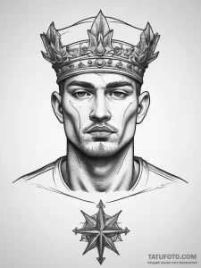 Tattoo sketch soldier with a crown, tattoo fl... - эскиз тату (№1758272706_0, 19.09.2025 09:05) — Tatufoto.com