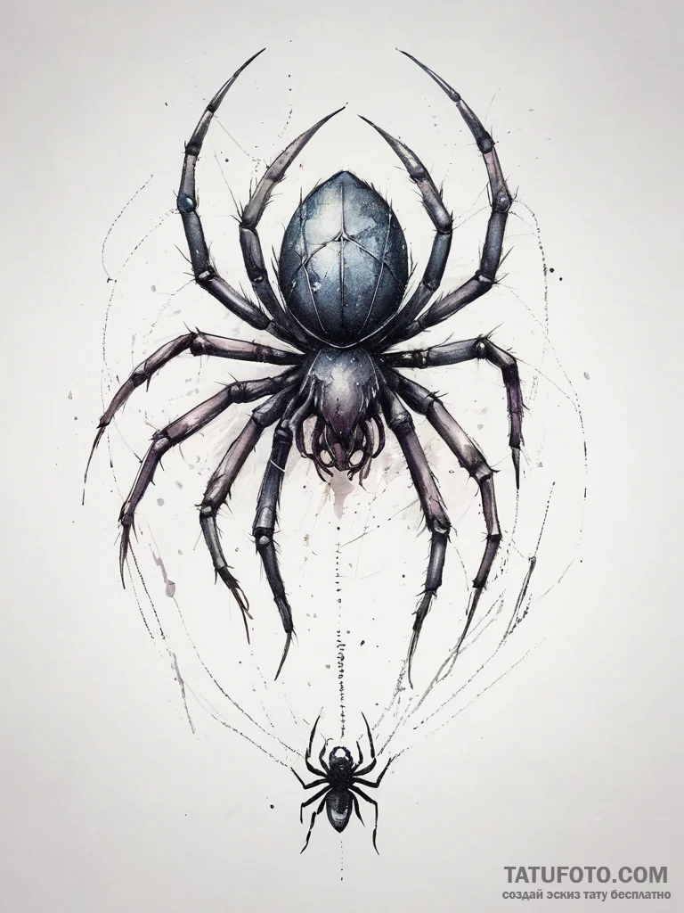Tattoo sketch funnel-web spider, tattoo flash... - эскиз тату (№1758274059_0, 19.09.2025 09:27) — Tatufoto.com