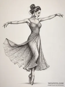Tattoo sketch dancer a ballroom dancer silhou... - эскиз тату (№1758276290_0, 19.09.2025 10:04) — Tatufoto.com