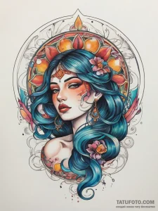 Tattoo sketch cosmic soul, tattoo sketch desi... - эскиз тату (№1758276493_0, 19.09.2025 10:08) — Tatufoto.com