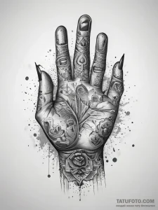 Tattoo sketch hands with a pencil, tattoo fla... - эскиз тату (№1758276889_0, 19.09.2025 10:14) — Tatufoto.com