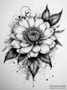Tattoo sketch marigold, artistic tattoo sketc... - эскиз тату (№1758277685_0, 19.09.2025 10:28) — Tatufoto.com