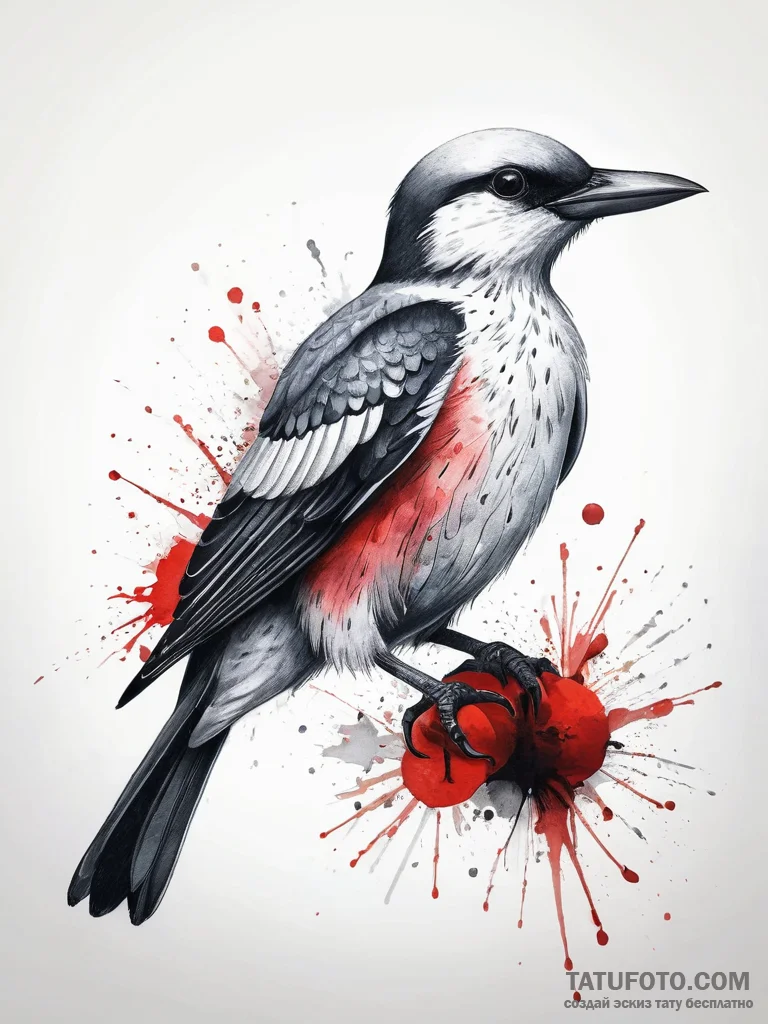 Tattoo sketch clark's nutcracker, ink illustr... - эскиз тату (№1758280424_0, 19.09.2025 11:13) — Tatufoto.com