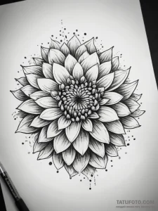 Tattoo sketch chrysanthemum, artistic tattoo... - эскиз тату (№1758282470_0, 19.09.2025 11:47) — Tatufoto.com
