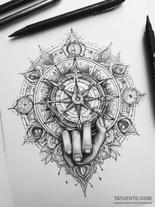 Tattoo sketch hands with a horoscope - эскиз тату (№1758283675_0, 19.09.2025 12:07) — Tatufoto.com