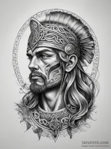 Tattoo sketch celtic warrior, tattoo sketch d... - эскиз тату (№1758285435_0, 19.09.2025 12:37) — Tatufoto.com