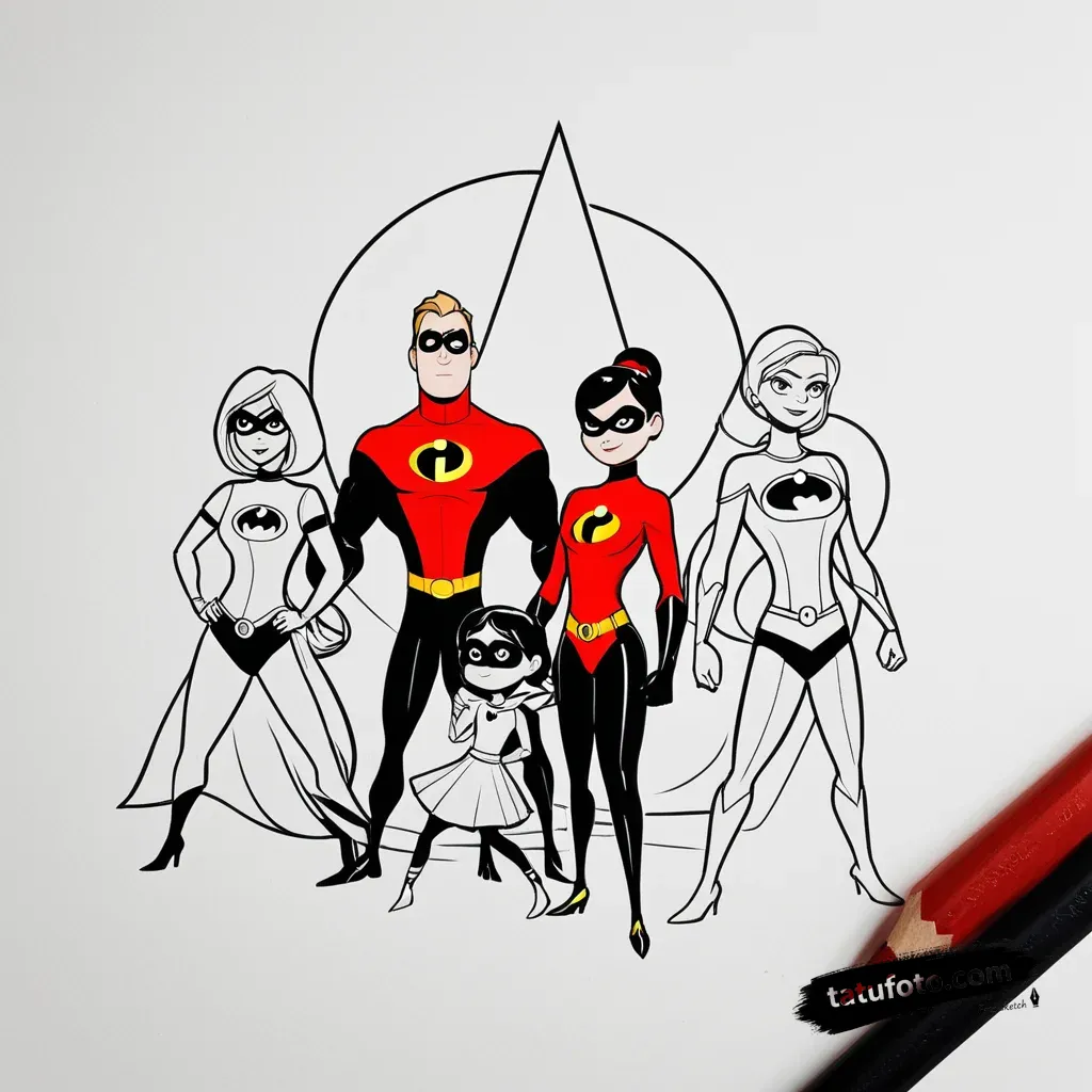 суперсемейка (the incredibles, 2004), tattoo line — Джагер Простой — Автогенерация [b51552]