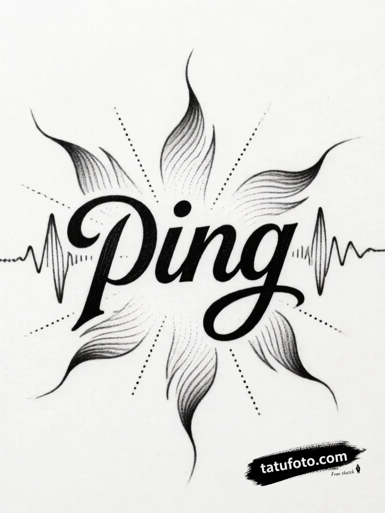 Эскиз тату ‘Ping’: Звуковая волна в лайне — Мастер №3 — 24.11.2025 15-31