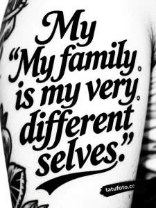 надпись: my family is my very different selves - Квин +Надписи - блэкворк - чёрно-белая [9a657b]