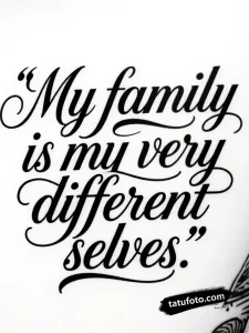 надпись: my family is my very different selves - Квин +Надписи - блэкворк - black & grey [0baa73]
