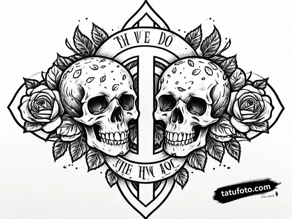 Tattoo design two halves of a avocado pit on one p — Джагер Мини — Автогенерация [651ddc]