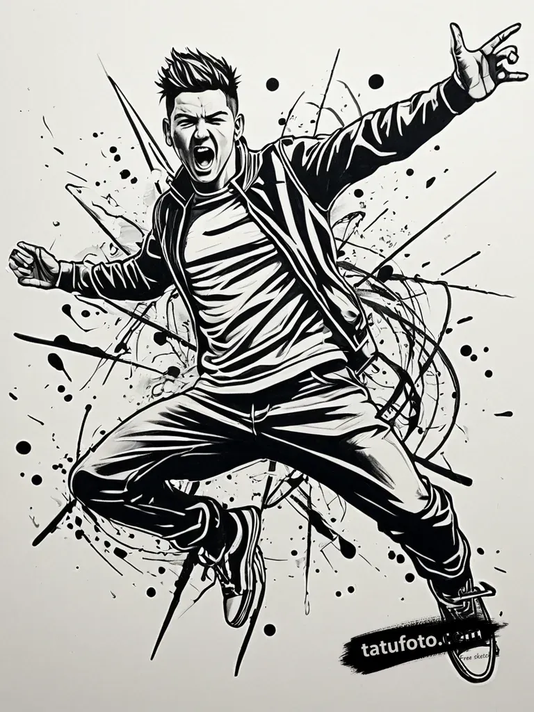 Эскиз тату: Динамика «Майка» в стиле Trash Polka — Мастер №1 — 19.12.2025 20-00