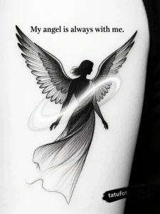 My angel is always with me - Квин +Надписи - минимализм - чёрно-белая [b8d197]