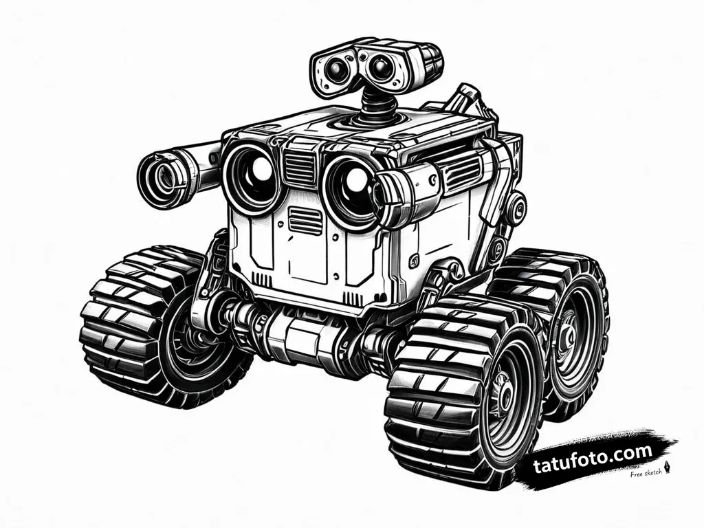 Эскиз тату WALL-E: техно-art в даркворке — Мастер №2 — 22.12.2025 09-20