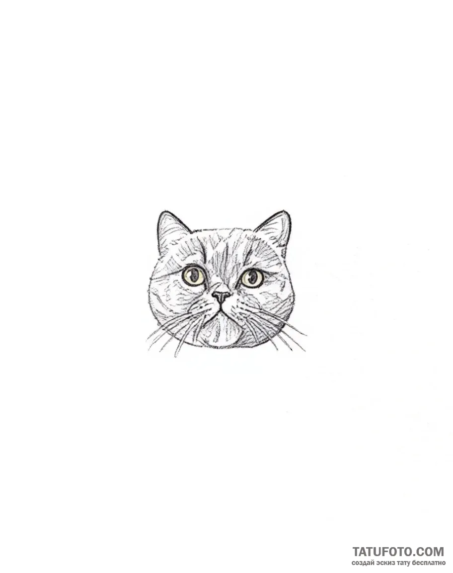 Эскиз тату милого котика в стиле графика — Мастер №1 — 28.04.2026 14-04