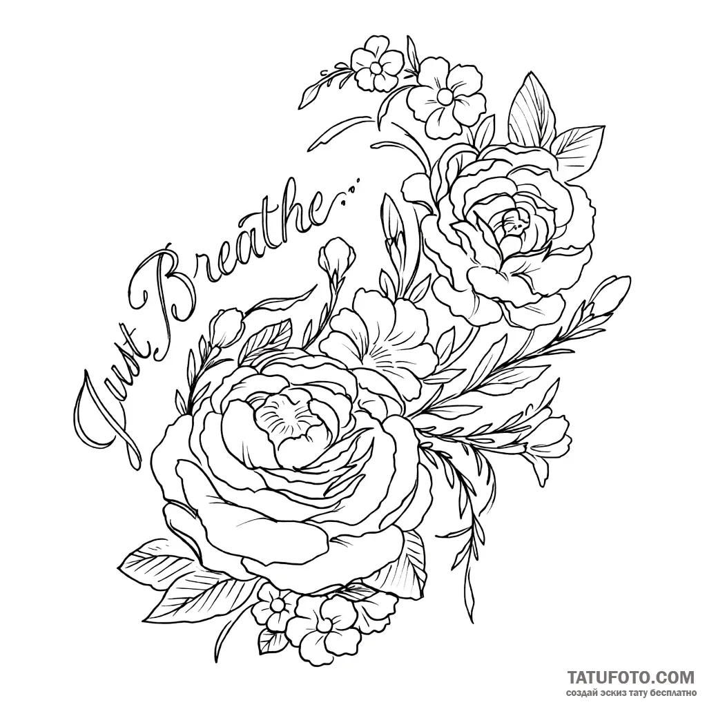Эскиз тату: Цветочная композиция «Just Breathe» — Мастер №1 — 02.05.2026 04-41