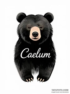 Эскиз тату: Медведь «Caelum» в стиле блэкворк — Мастер №5 — 15.09.2026 17-18