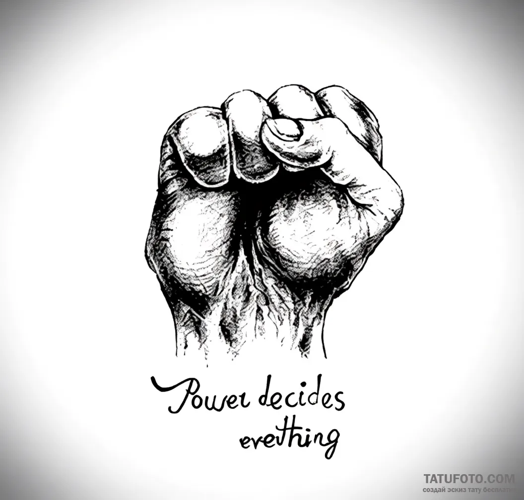 Эскиз тату: clenched fist, символ силы — Мастер №5 — 18.09.2026 14-50