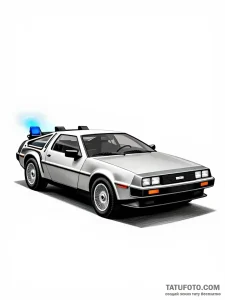 Эскиз тату: DeLorean из «Назад в будущее» — Мастер №5 — 01.10.2026 16-20