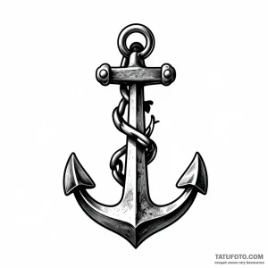 Эскиз тату: Якорь и цепь – грация и мощь — Мастер №5 — 10.10.2026 21-55