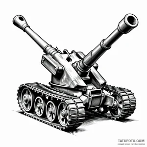 Эскиз тату: Мощная артиллерия D-30 — Мастер №5 — 10.10.2026 22-00