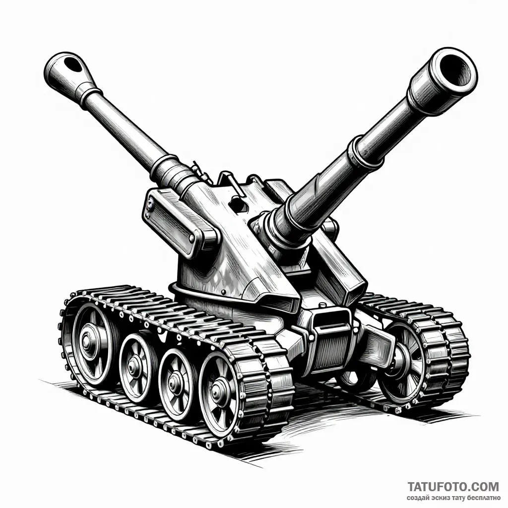 Эскиз тату: Мощная артиллерия D-30 — Мастер №5 — 10.10.2026 22-00