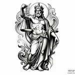 Эскиз тату: Верховный Судия в стиле гравюры – Мастер №5 – 17.10.2026 16-26