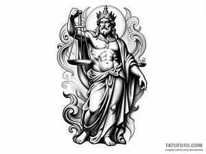 Эскиз тату: Верховный Судия в стиле гравюры — Мастер №5 — 17.10.2026 16-26